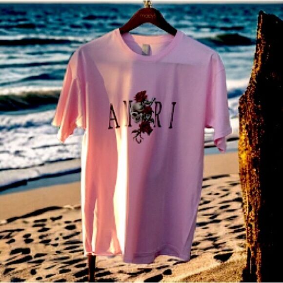 AM 💀🌹 RY PINK WOMEN T-SHIRT SIZE 2XL - Picture 1 of 7